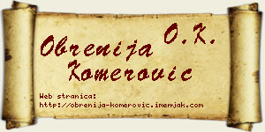 Obrenija Komerović vizit kartica